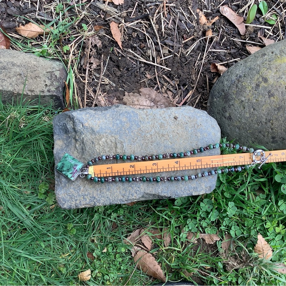 Ruby Zoisite And Sterling Necklace - image 3